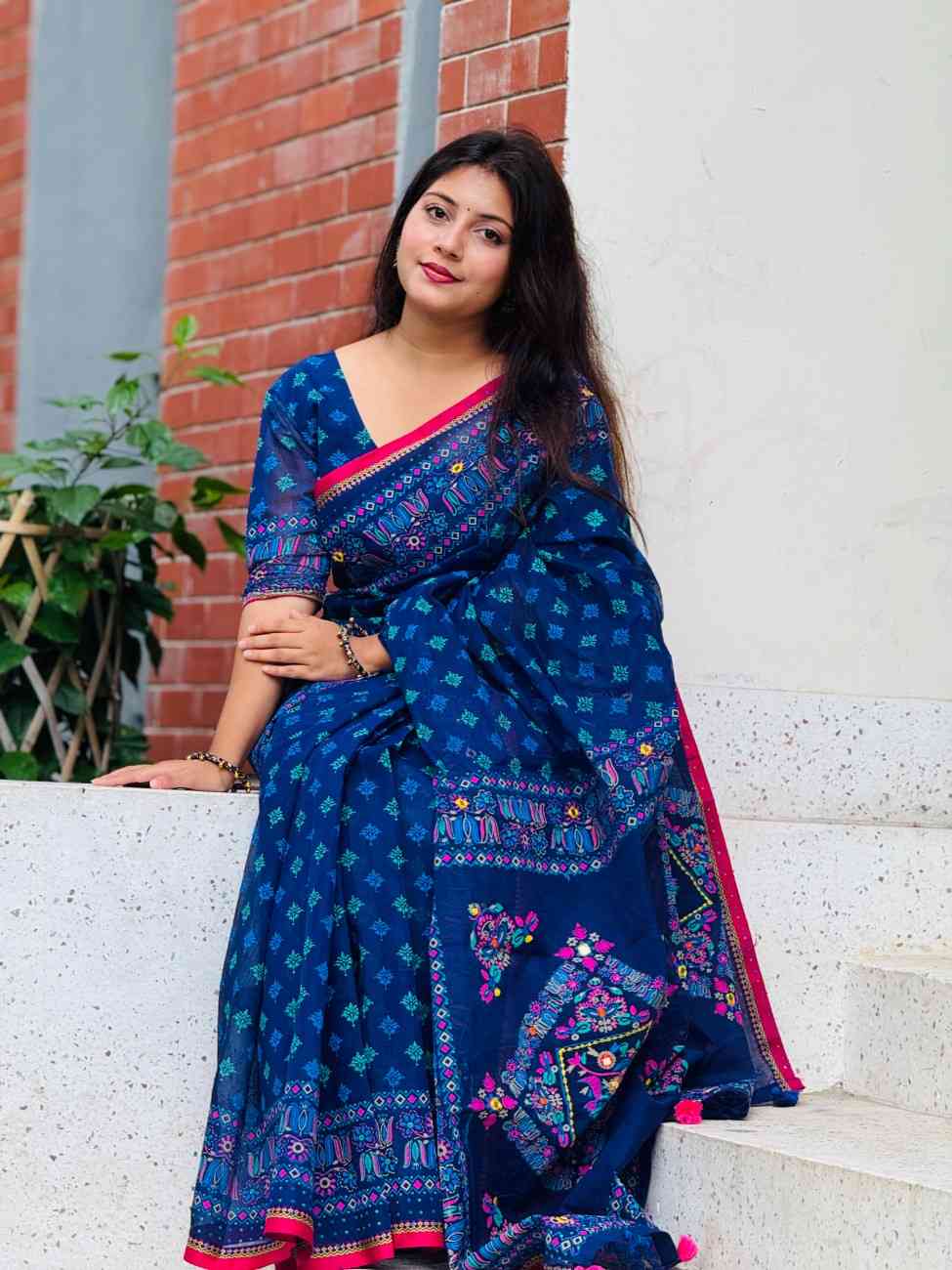 Bahari Color - Boutique Emboydari Saree 2041