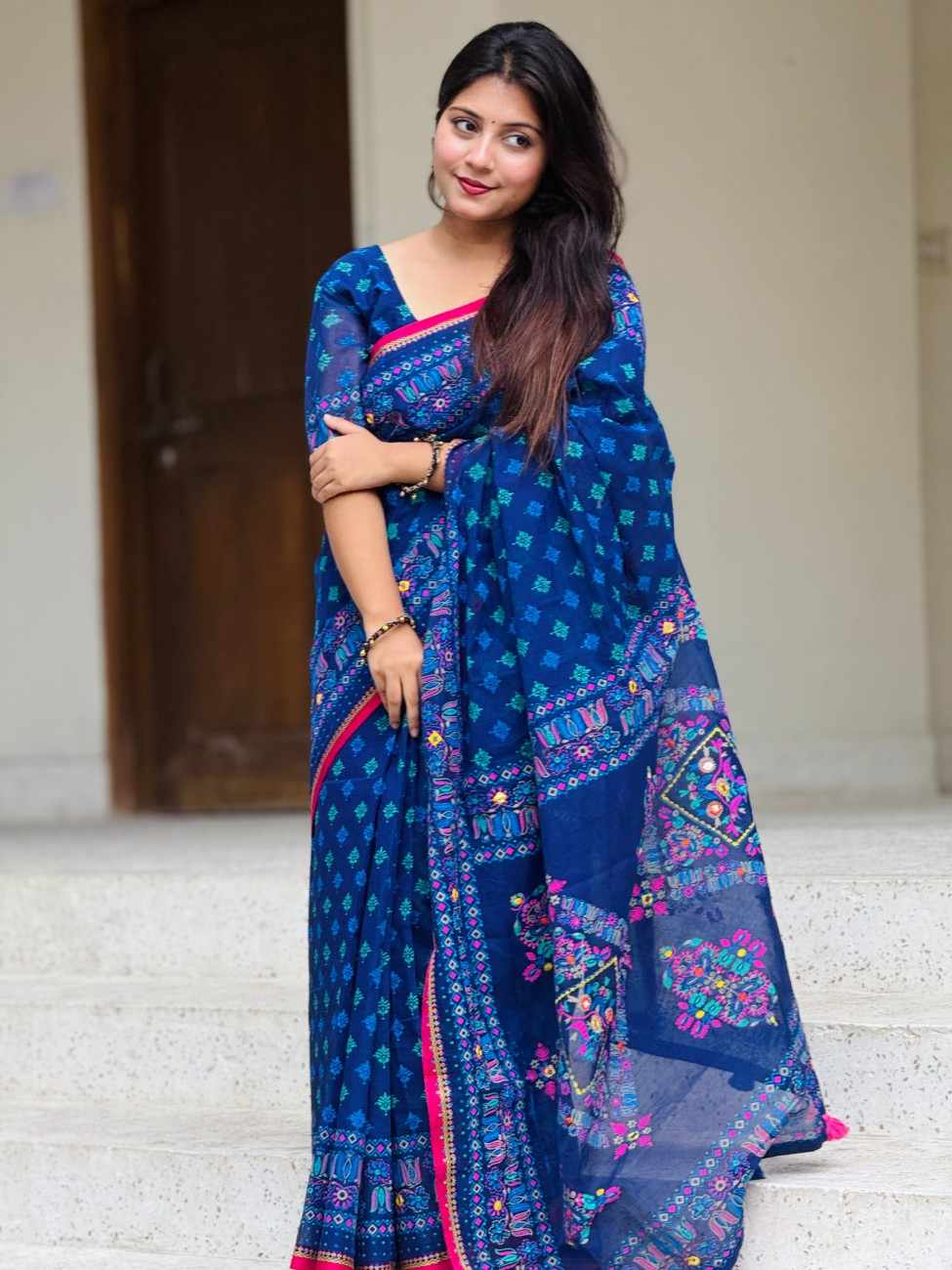 Bahari Color - Boutique Emboydari Saree 2042