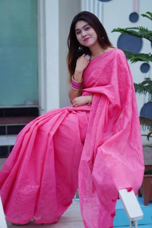 বাহারি লাক্সারি পার্টি শাড়ি – ফুল বডি এমব্রয়ডারি কাজ (Code LIPS 215)