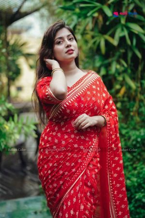 বাহারি প্রিমিয়াম কোটা কটন শাড়ি | কাঠ ব্লক প্রিন্টের অনন্য সৌন্দর্য! (Code-609)