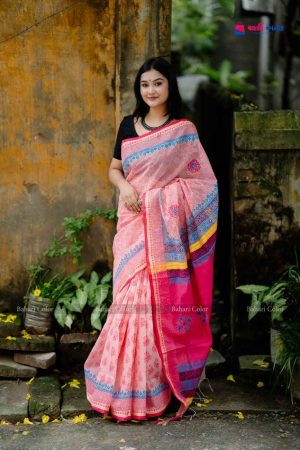 প্রিমিয়াম বুটিক শাড়ি, এম্বয়ডারী এবং সুতার কাজ করা সাথে রানিং ব্লাউস পিস থাকবে (Code PBS221)