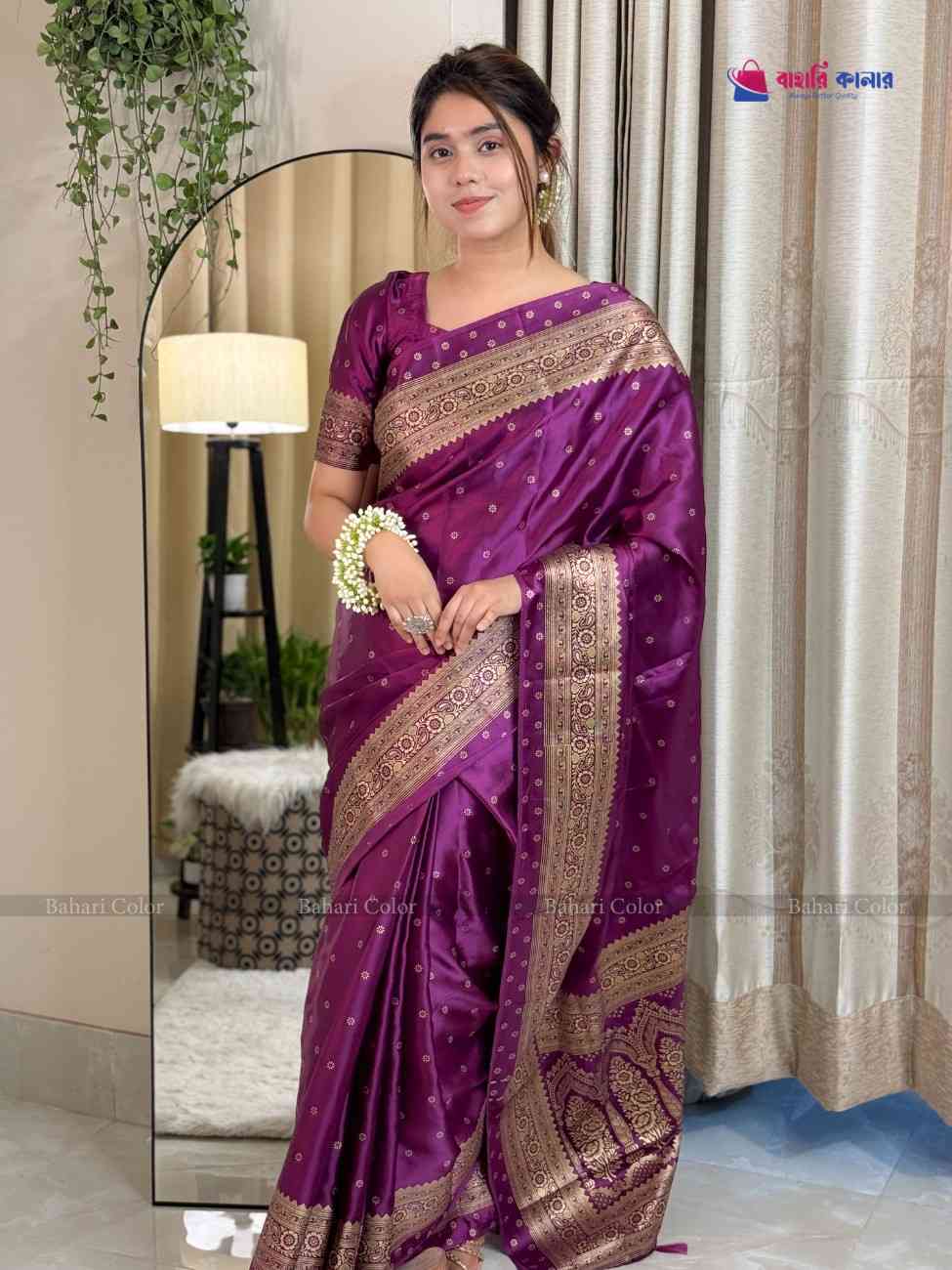 প্রিমিয়াম বাহারি সফট সিল্ক শাড়ি – জাপানি সেগমেন্ট (code-703) - Image 3