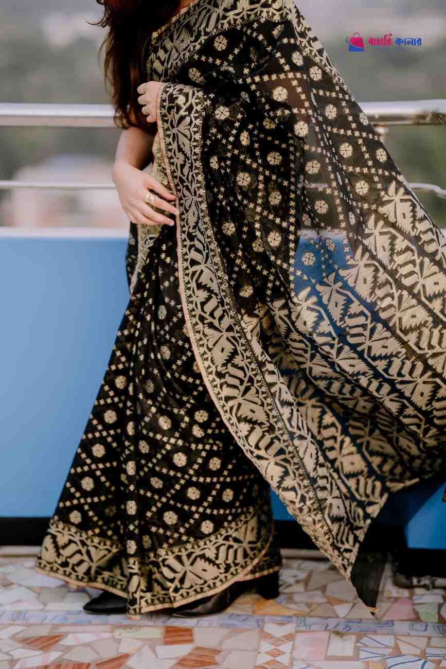 বাহারি কালার এলিগেন্ট জামদানি শাড়ি — নান্দনিক ও ক্লাসিক ডিজাইন (কোড 03) - Image 2