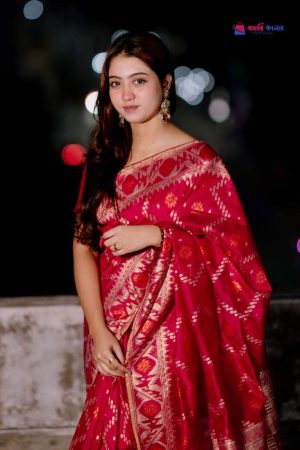 বাহারি কালার এলিগেন্ট জামদানি শাড়ি — নান্দনিক ও ক্লাসিক ডিজাইন (কোড 04)