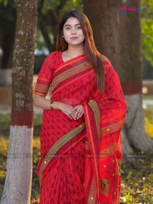 প্রিমিয়াম বুটিক শাড়ি, এম্বয়ডারী এবং সুতার কাজ করা সাথে রানিং ব্লাউস পিস থাকবে (Code PBS226)