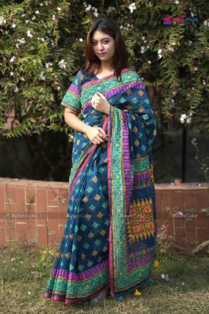 প্রিমিয়াম বুটিক শাড়ি, এম্বয়ডারী এবং সুতার কাজ করা সাথে রানিং ব্লাউস পিস থাকবে (Code PBS238)