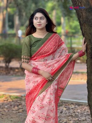 বাহারি ডিজিটাল প্রিন্টেড সফট সিল্ক শাড়ি – (কোড 417)