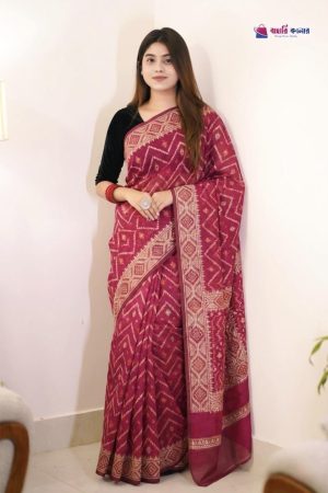 বাহারি কালার এলিগেন্ট জামদানি শাড়ি — নান্দনিক ও ক্লাসিক ডিজাইন (কোড 06)