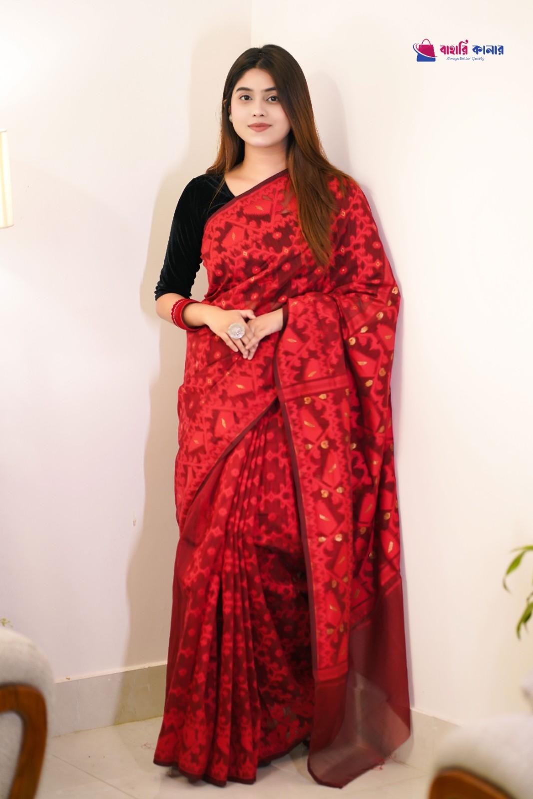 বাহারি কালার এলিগেন্ট জামদানি শাড়ি — নান্দনিক ও ক্লাসিক ডিজাইন (কোড 13) - Image 2