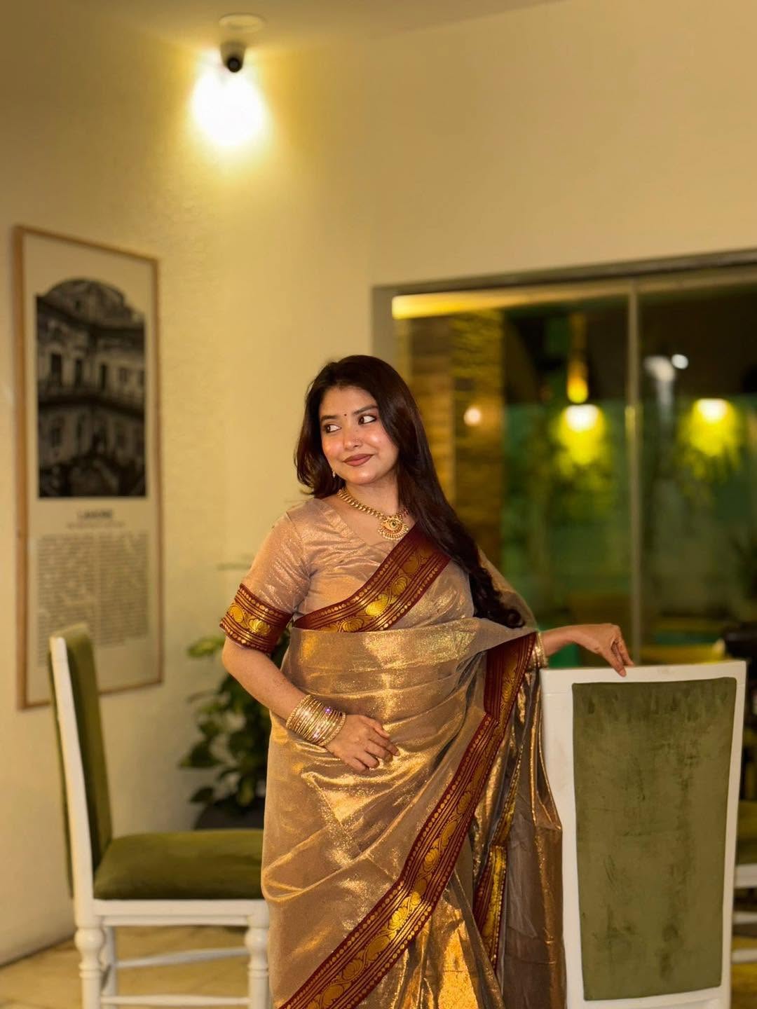 ১৪ হাত ইন্ডিয়ান লামা সিল্ক কটন শাড়ি