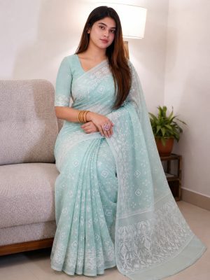 বাহারি কালার এলিগেন্ট জামদানি শাড়ি — নান্দনিক ও ক্লাসিক ডিজাইন (কোড 27)